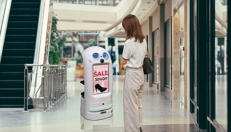 店舗でお客様に案内表示をするマルチロボット｜Neibo公式サイト
